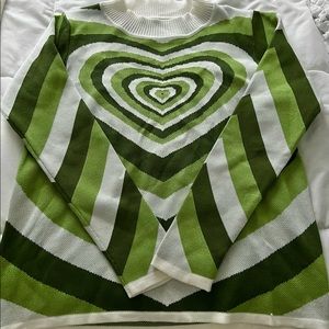 long sleeve sweater heart printed